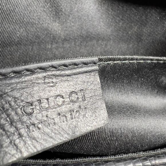 Vintage Gucci Black Velvet Lizard Horsebit Chain Big size - Picture 2 of 10